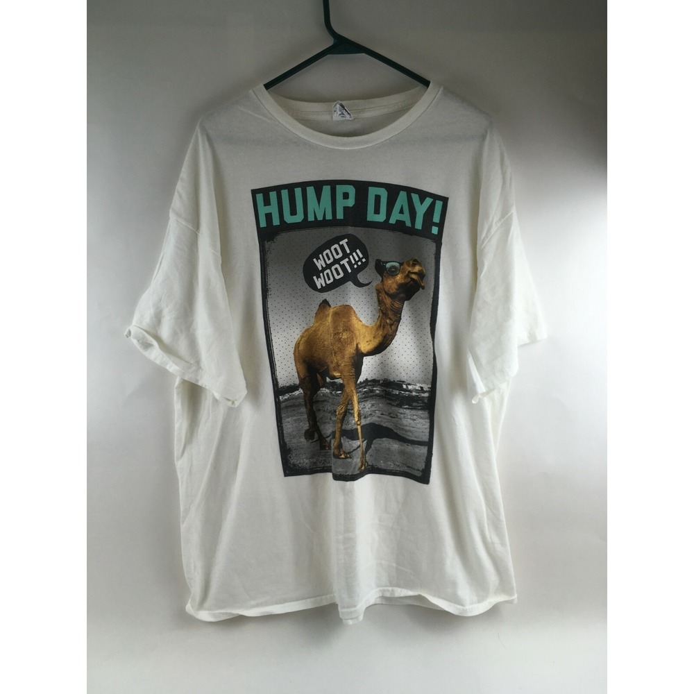 Delta Pro Weight Shirt Men's Size Extra Large White Camel Hump Day  "Woot Woot